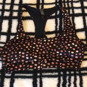 Francescas Gold Polka Dot Sports Bra